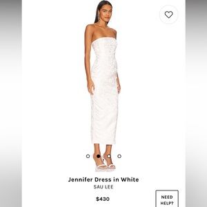 SAU LEE White Midi Jennifer Dress